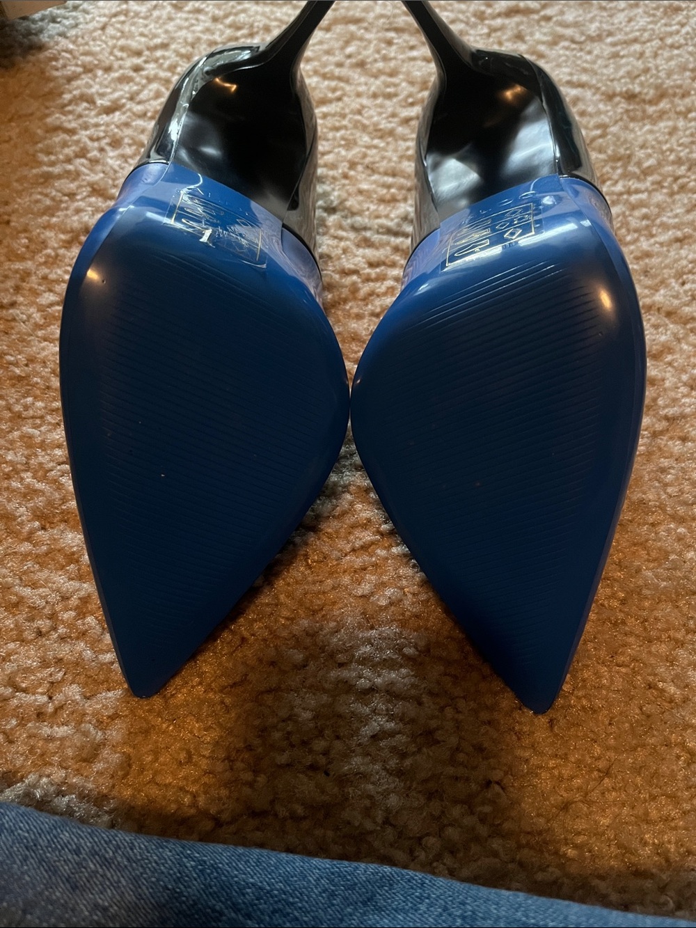 ALDO Two-Tone Blue and Black Pointed Toe Pumps - Picture 5 of 13